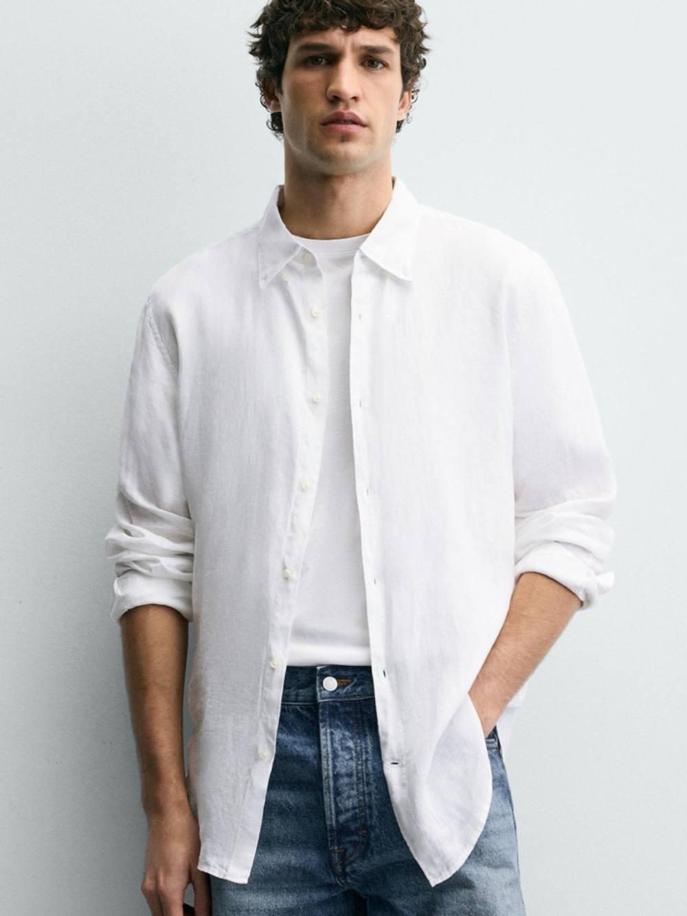 Zara‎ Regular Fit Linen Button-Up Shirt 🤍